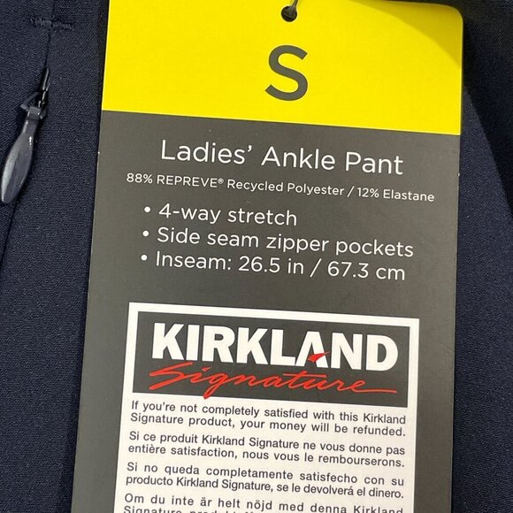 NEW Kirkland Signature Womens S Ankle Dress Pants Side Sipper Navy Blue - Picture 5 of 8